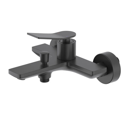 Aquavit Flow matte black solid brass wall-mounted bath shower mixer AT282200