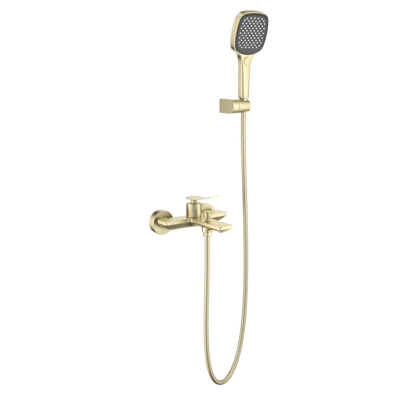 Aquavit Flow brushed gold solid brass wall-mounted bath shower mixer set AT282201