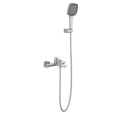 Aquavit Flow brushed nickel solid brass wall-mounted bath shower mixer set AT282201