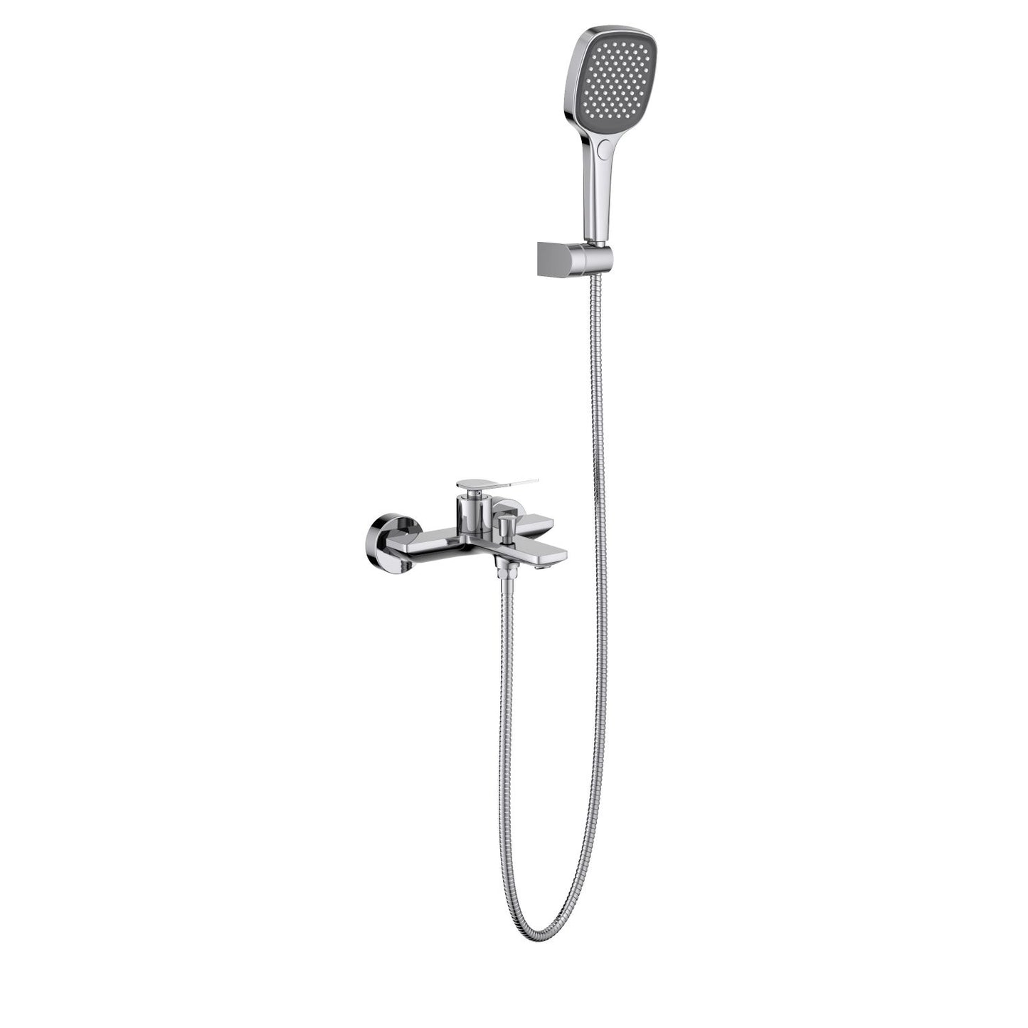 Aquavit Flow chrome solid brass wall-mounted bath shower mixer set AT282201
