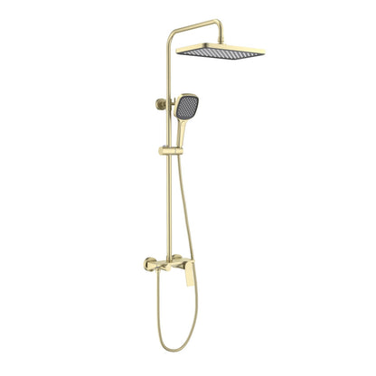 Aquavit Flow brushed gold solid brass three-outlet wall-mounted shower column AT286301