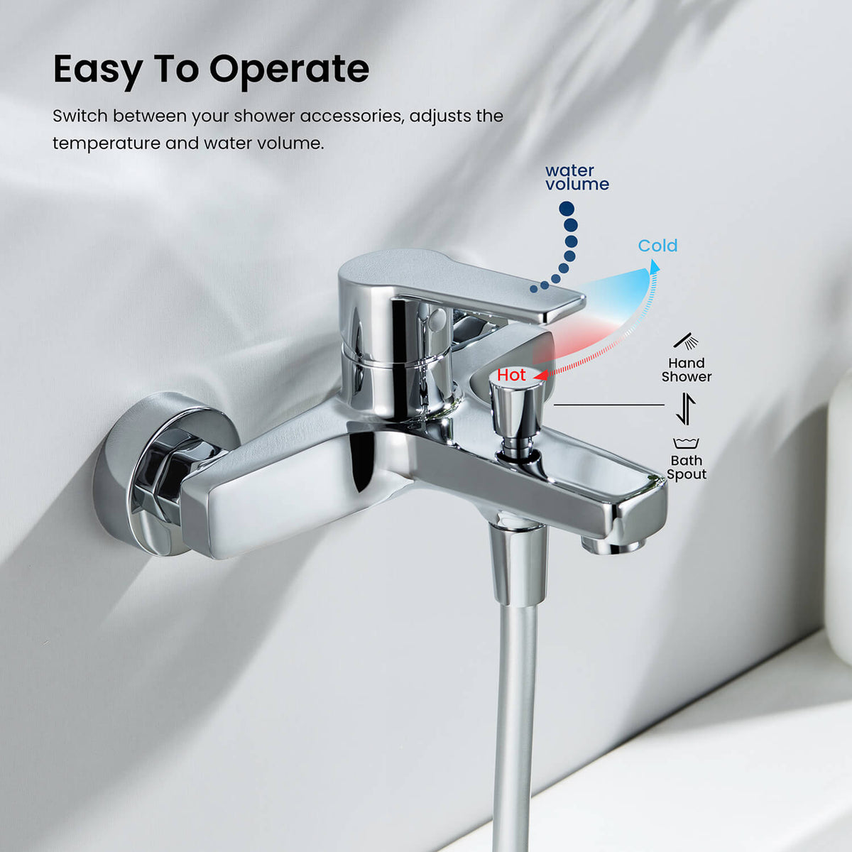 Aquavit Sense single-lever bath shower mixer temperature and flow control