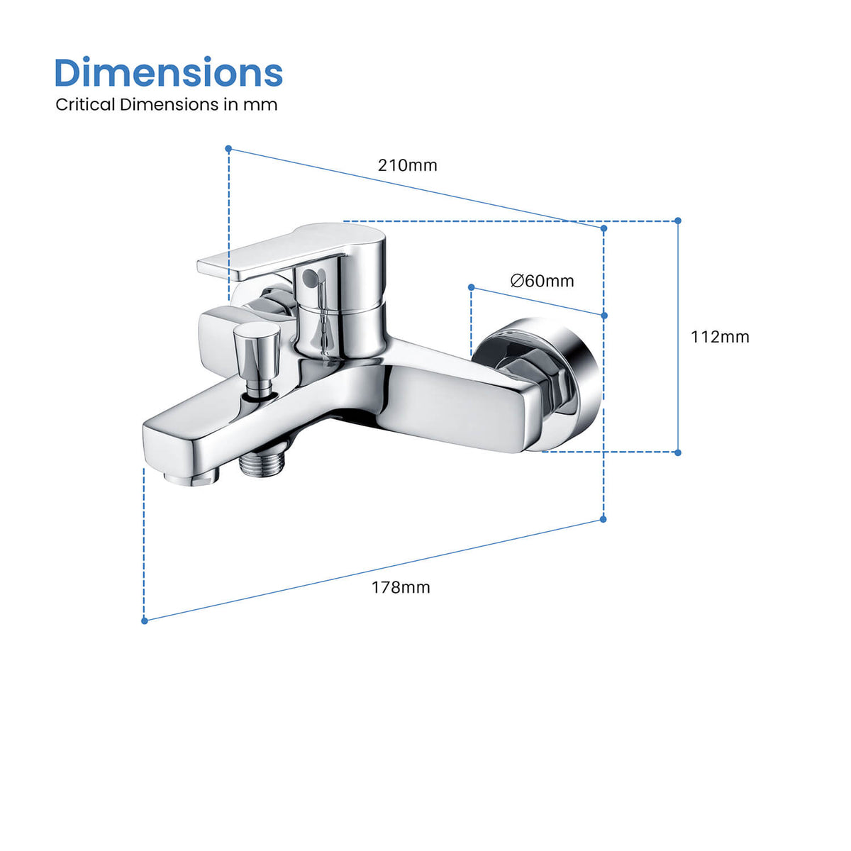 Aquavit Sense AT422200 bath shower mixer dimensions and installation drawing