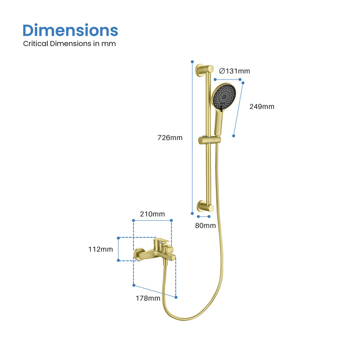Aquavit Sense AT422201 bath shower mixer set dimensions drawing
