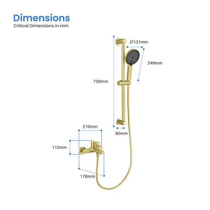 Aquavit Sense AT422201 bath shower mixer set dimensions drawing