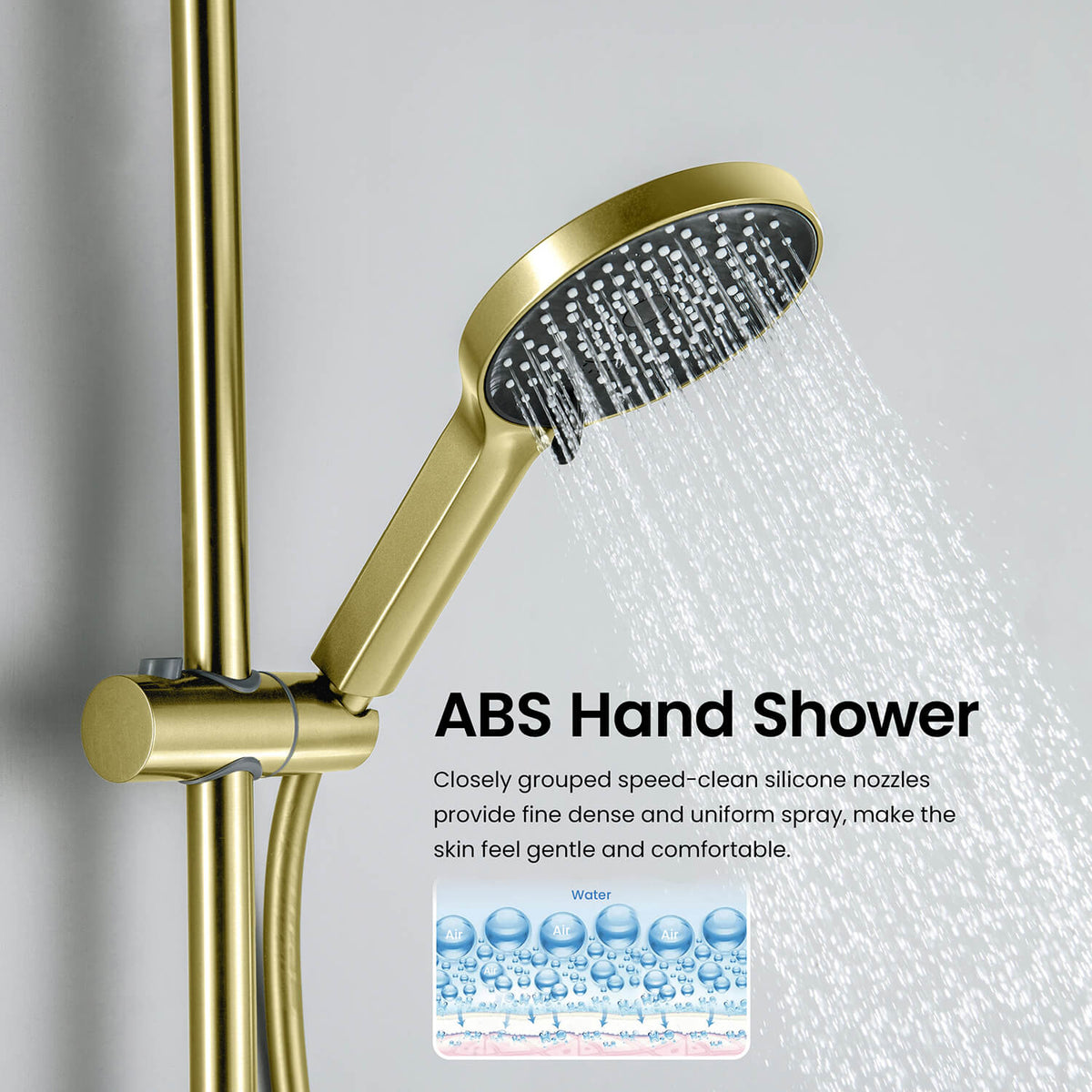 Aquavit Sense ABS hand shower delivering a wide shower spray