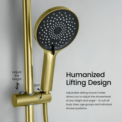 Aquavit Sense adjustable hand shower holder and stainless steel slide rail