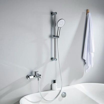 Aquavit Sense chrome bath shower mixer set installed beside a bathtub