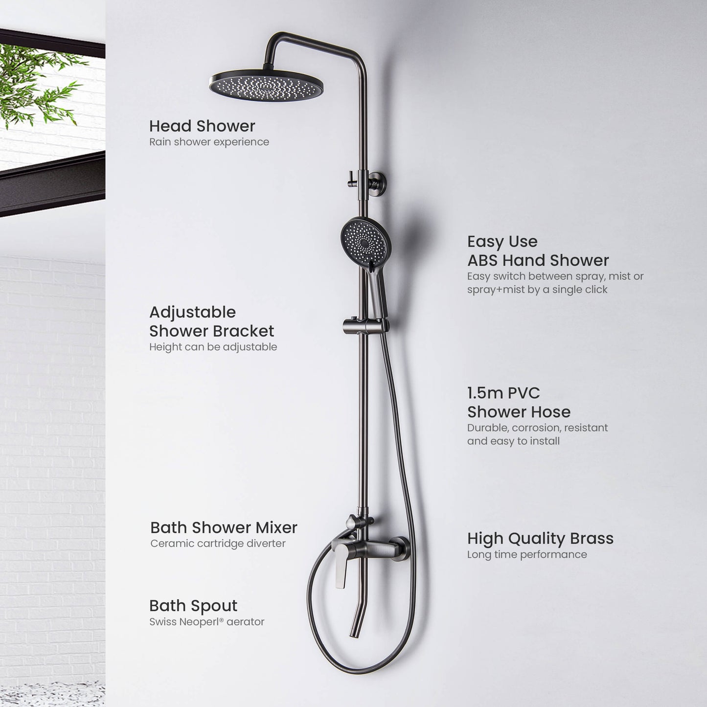 Aquavit Sense shower column component and feature overview