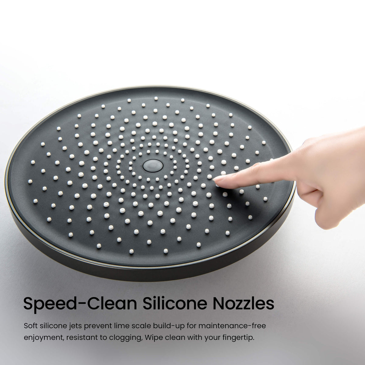Aquavit Sense head shower with easy-clean silicone nozzles