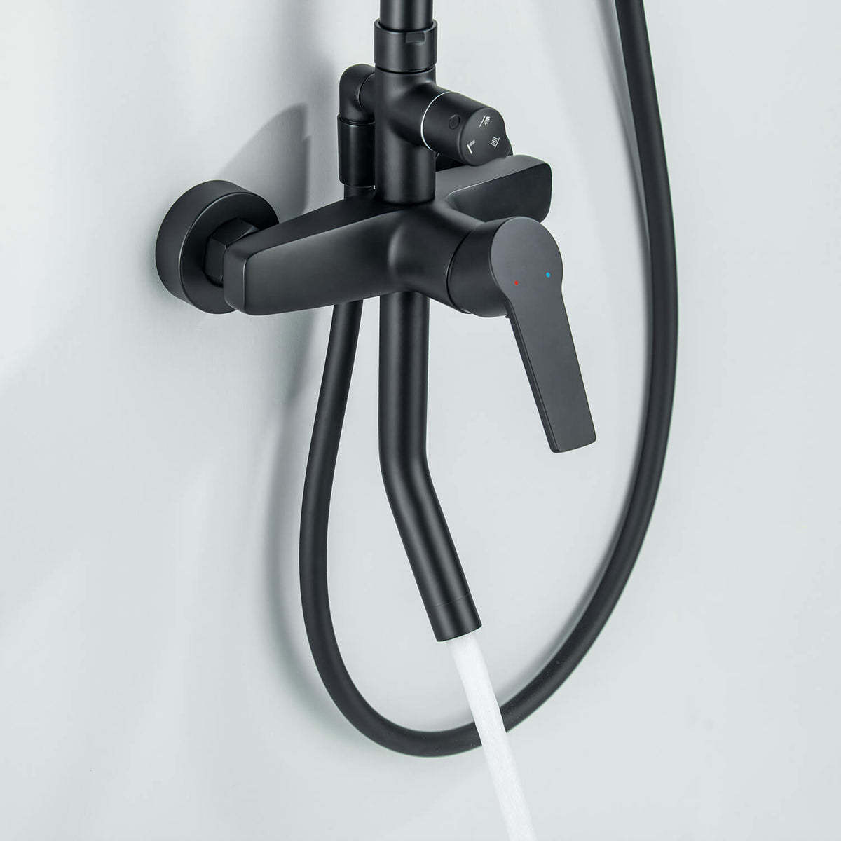 Aquavit Sense matte black mixer and bath spout close-up