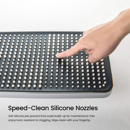 Aquavit Sense square overhead shower with easy-clean silicone nozzles