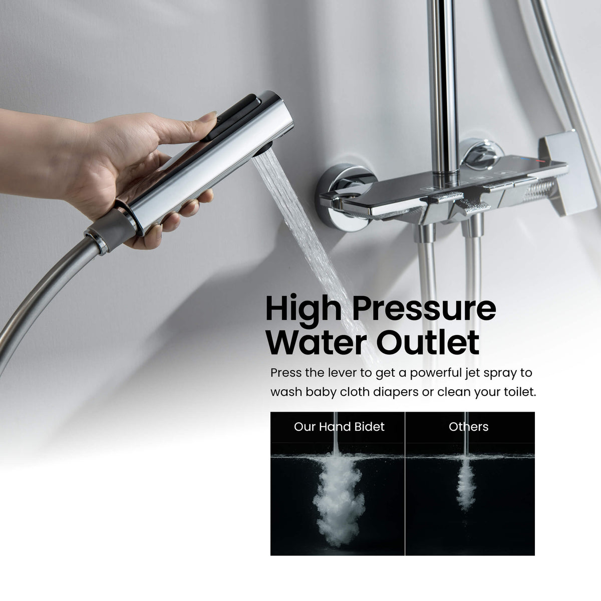 Aquavit Sense ABS hand bidet spray with high-pressure water outlet