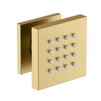 BJ03 brushed brass square adjustable brass shower body jet