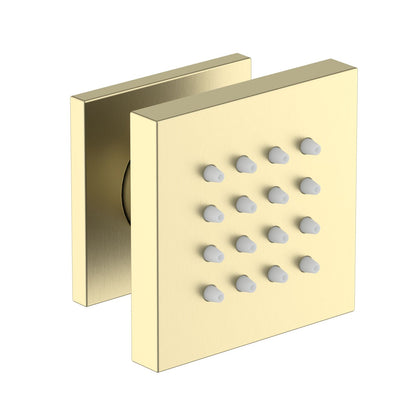 BJ03 brushed gold square adjustable brass shower body jet