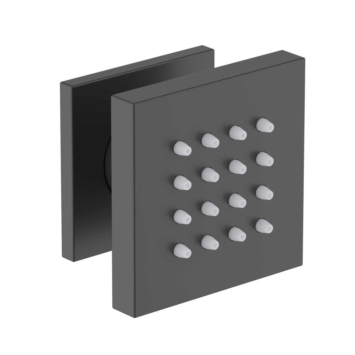 BJ03 matte black square adjustable brass shower body jet