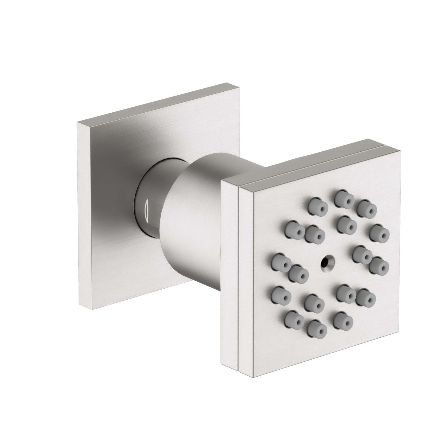 BJ07 brushed nickel 50 mm square brass two-function body jet