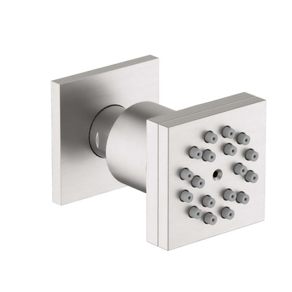 BJ07 brushed nickel 50 mm square brass two-function body jet