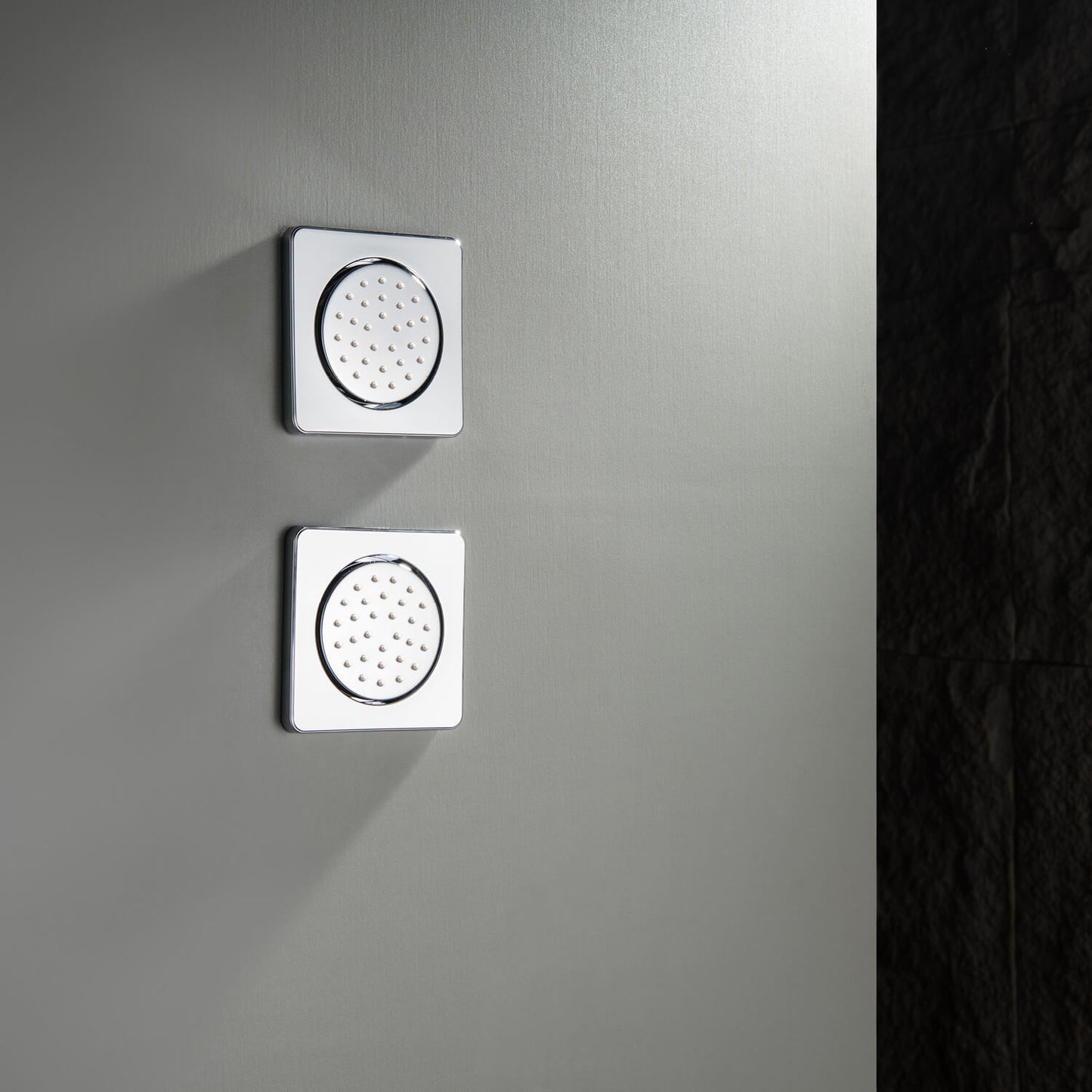 BJ08 chrome 130 mm square brass adjustable body jet install on the wall