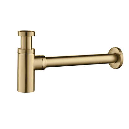 BT0001 brushed brass  1-1/4-inch round bottle trap