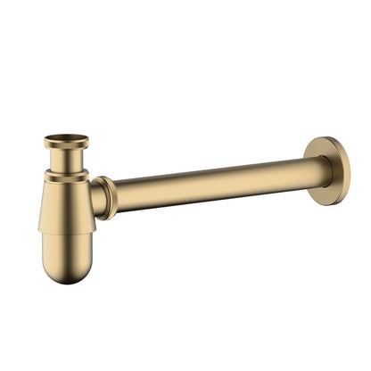 BT0003 brushed brass  brass 1-1/4-inch round bottle trap