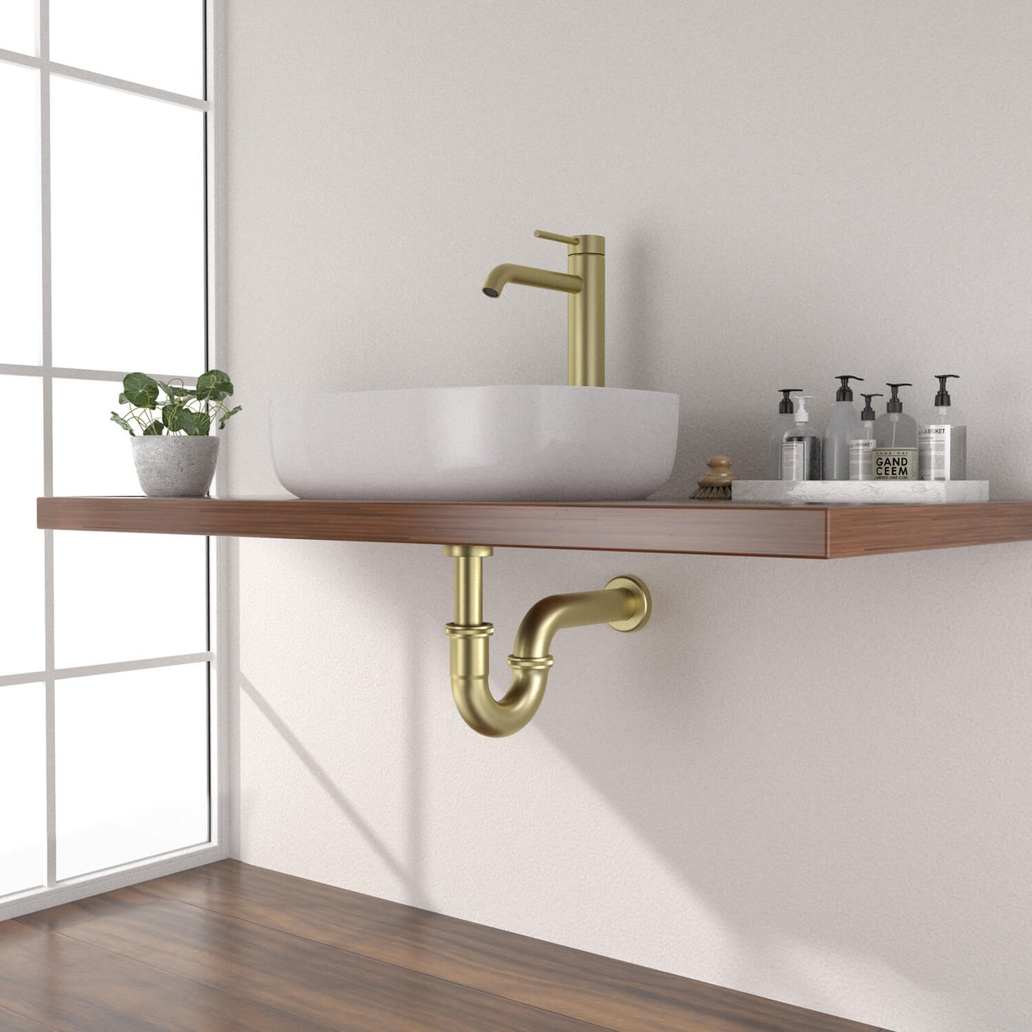 Aquavit Bathroom Sink Bottle P Trap Stainless steel Construction BT0006