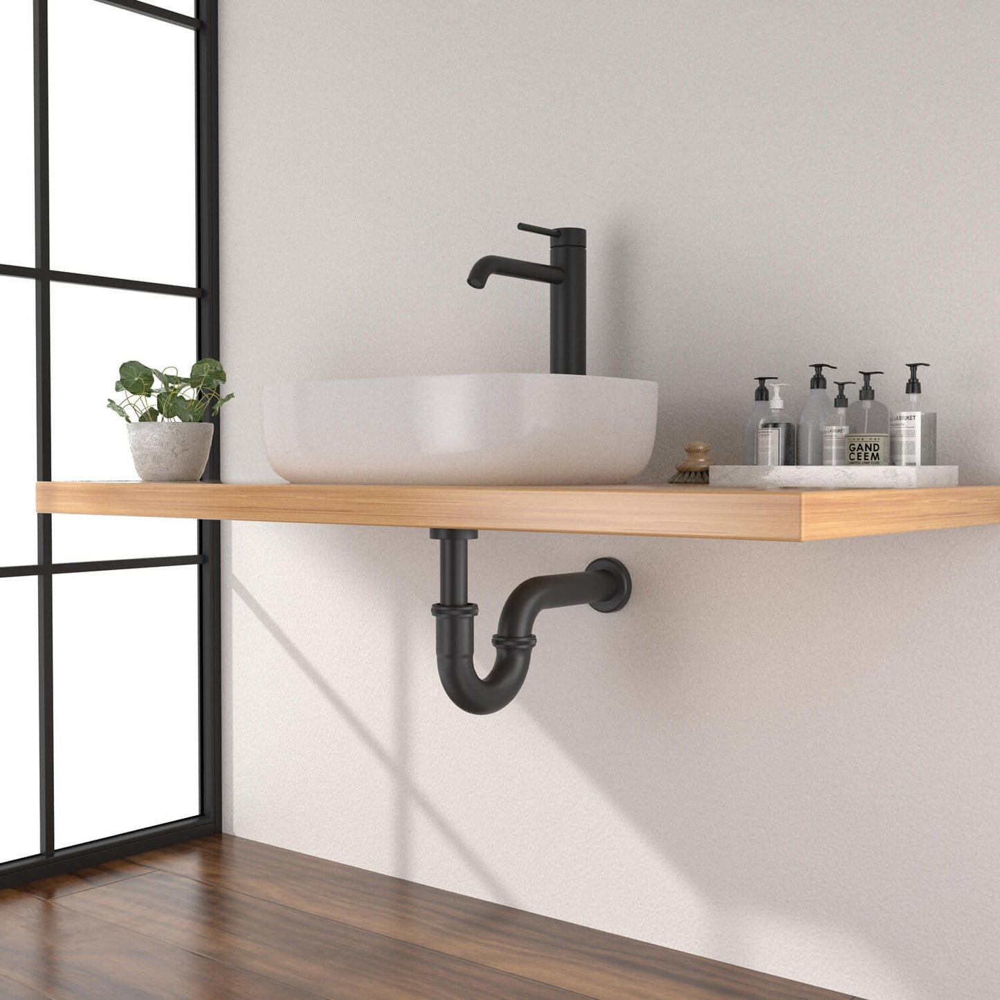 Aquavit Bathroom Sink Bottle P Trap Stainless steel Construction BT0006