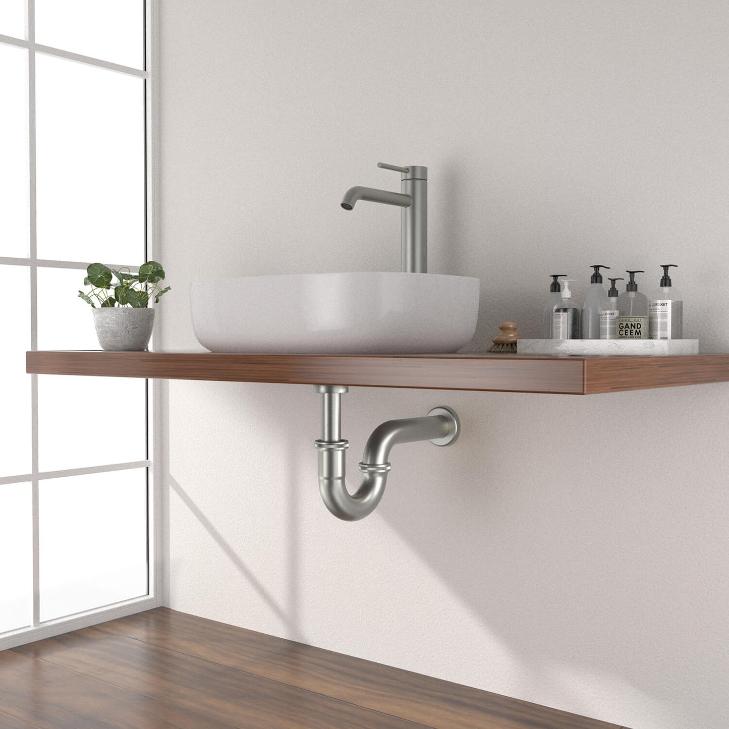 SUS304 P-Trap Corrosion-Resistant Plumbing Trap BT0008
