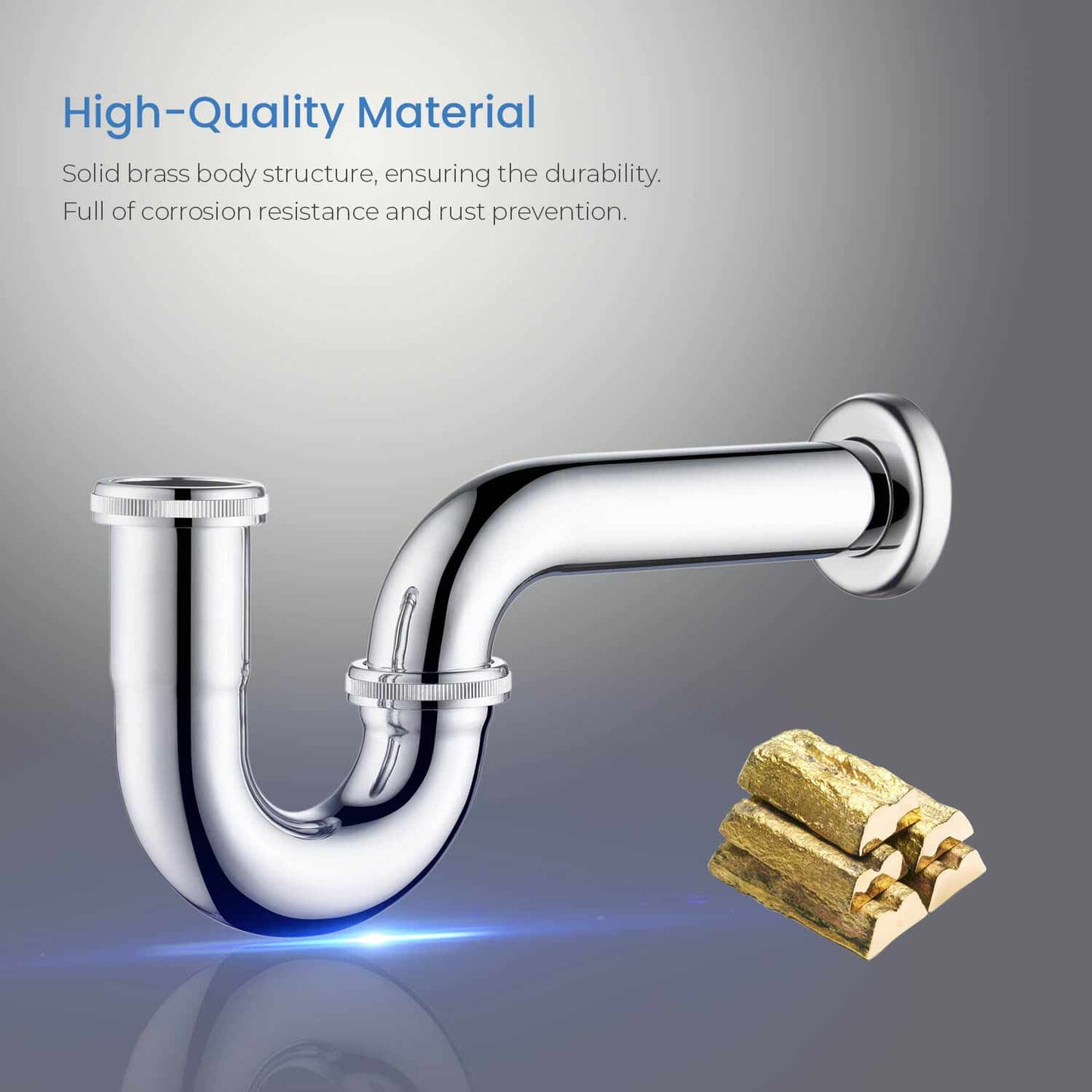 SUS304 P-Trap Corrosion-Resistant Plumbing Trap BT0008