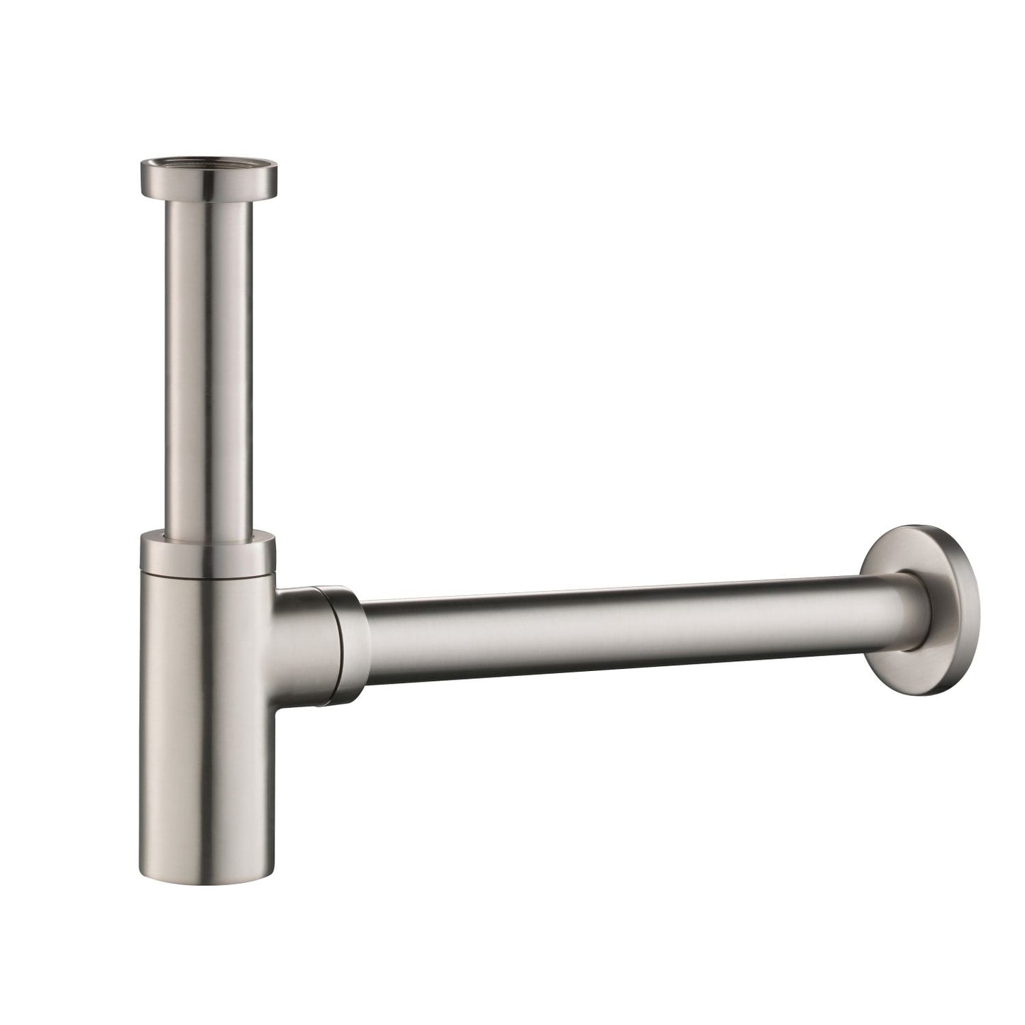 Aquavit Round P Trap 1-1/4" x 1-1/4" Bottle Trap with 30cm stainless steel pipe BT0010