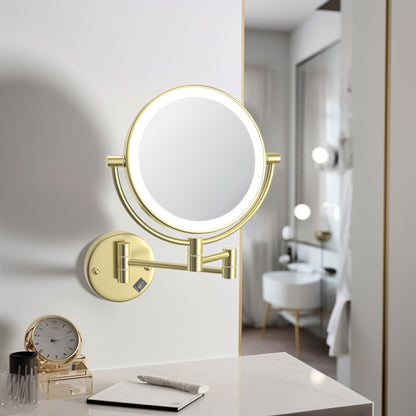 Aquavit Wall Mounted Brass LED Mirror CM03
