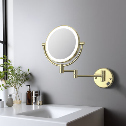 Aquavit Wall Mounted Brass LED Mirror CM03