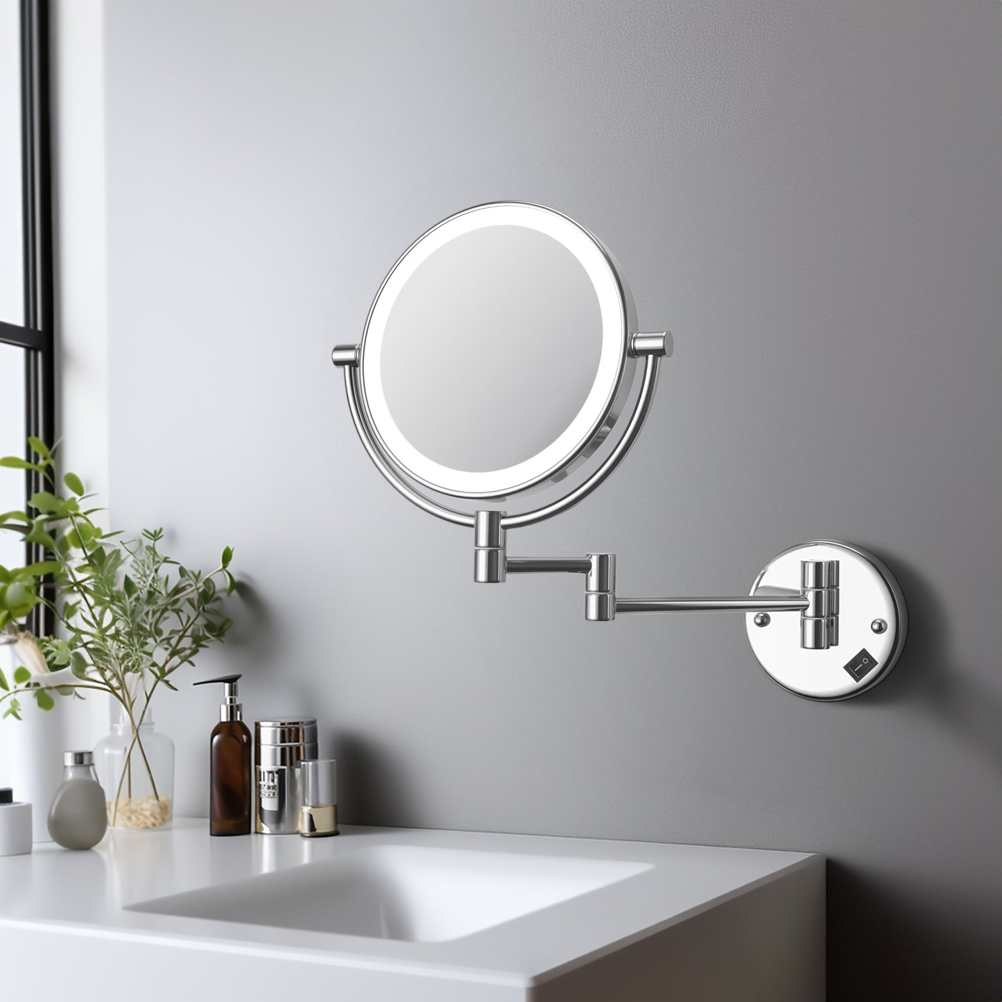 Aquavit Wall Mounted Brass LED Mirror CM03