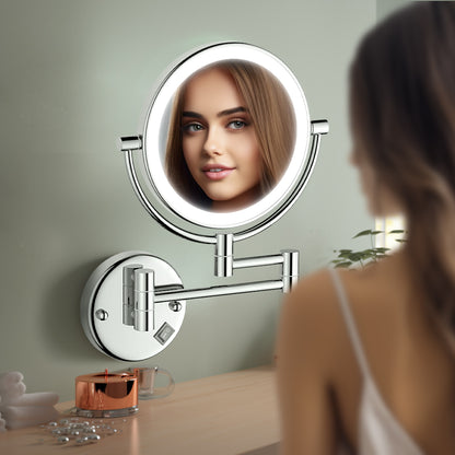 Aquavit Wall Mounted Brass LED Mirror CM03