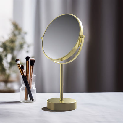 Dual-Sided Magnification Brass Beauty Mirror CM04