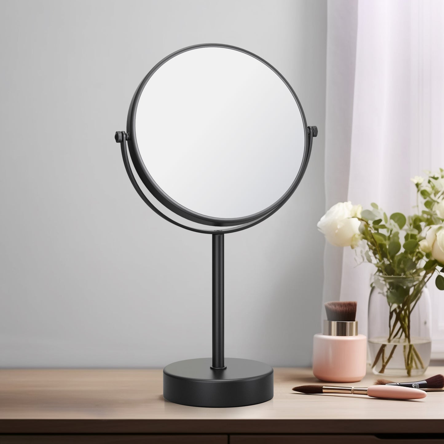 Dual-Sided Magnification Brass Beauty Mirror CM04