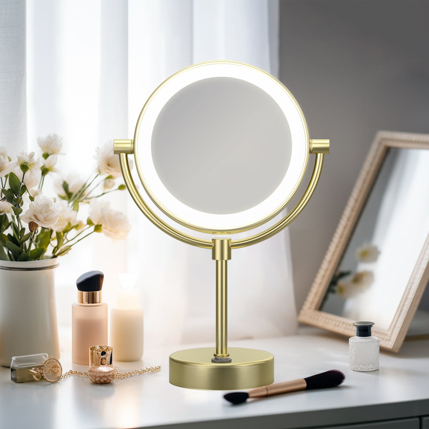 Free Standing 5X Magnifying LED Vanity Mirror CM06
