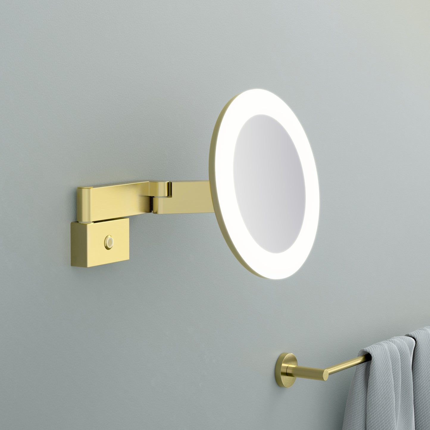 Aquavit Wall Mounted With Swivel Arm LED Round Mirror CM08