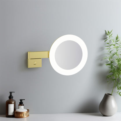 Aquavit Wall Mounted With Swivel Arm LED Round Mirror CM08