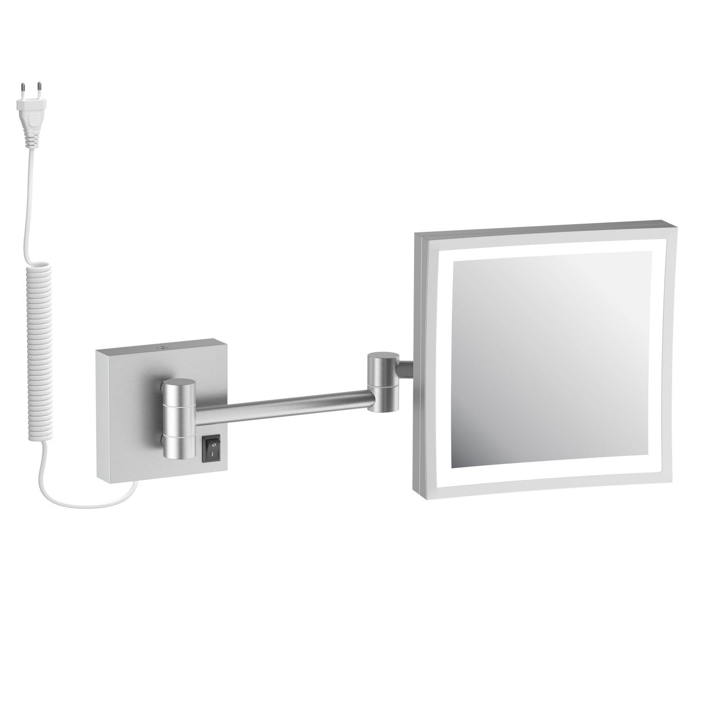 Brass Square 200*200mm LED Make Up Mirror With Plug CM130301