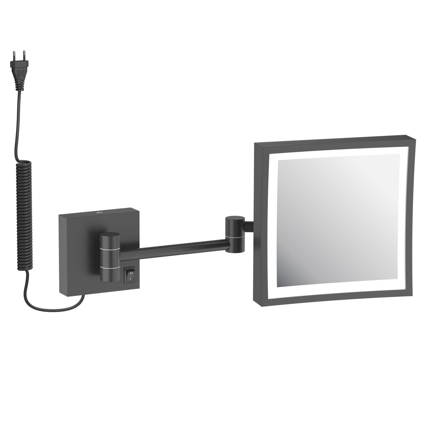 Brass Square 200*200mm LED Make Up Mirror With Plug CM130301