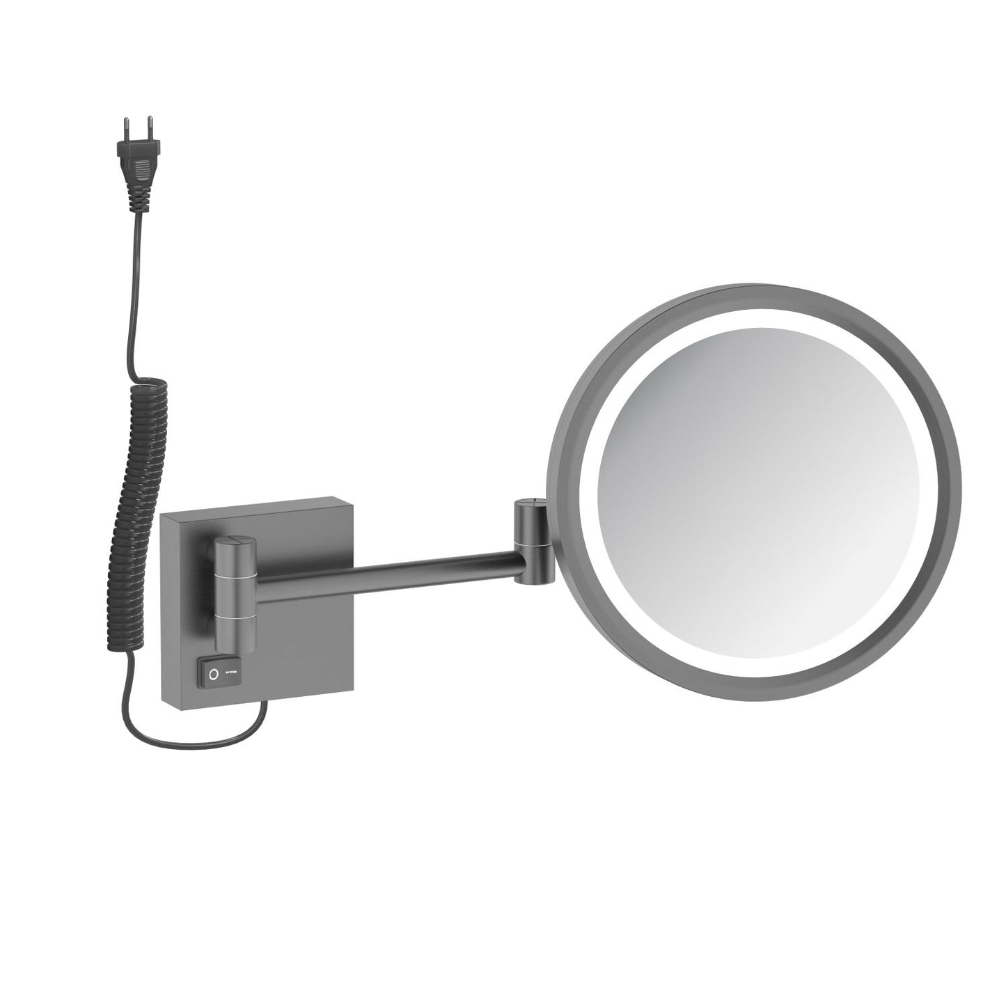 Aquavit Wall-Mounted LED Shaving Mirror with 5x Magnification and Plug CM160501