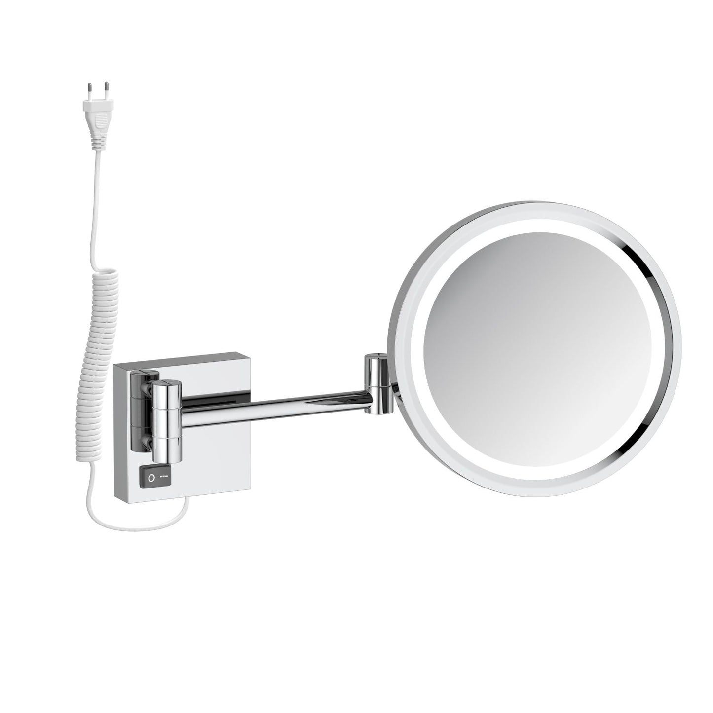 Aquavit Wall-Mounted LED Shaving Mirror with 5x Magnification and Plug CM160501