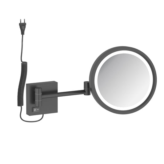 Aquavit Wall-Mounted LED Shaving Mirror with 5x Magnification and Plug CM160501