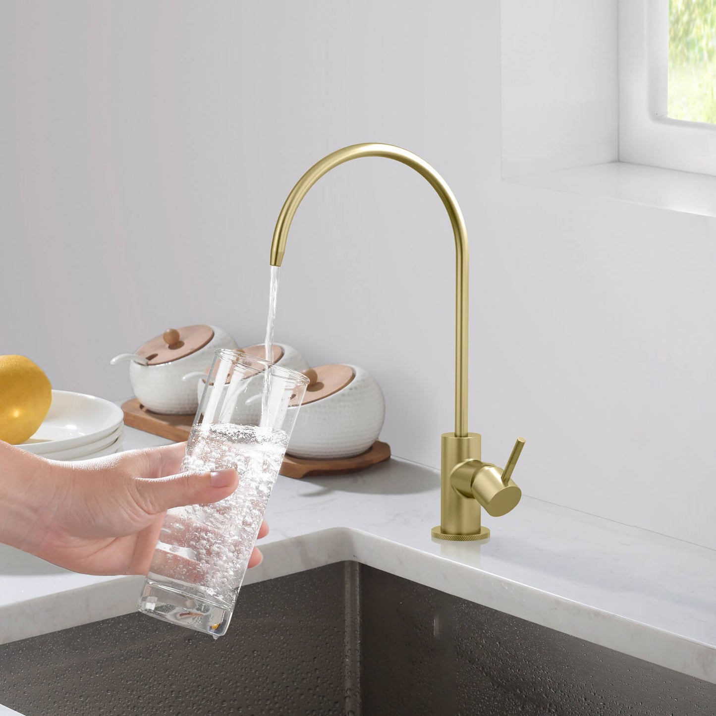 Lead-Free Brass Water Filtration Faucet with SUS304 Water Spout FF1024