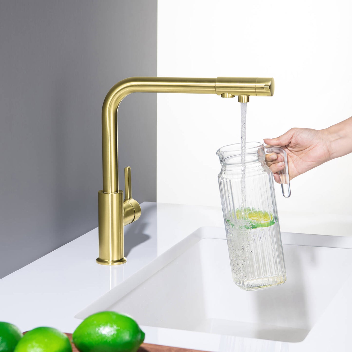 Solid Brass Kitchen Mixer with Water Filter FF1111