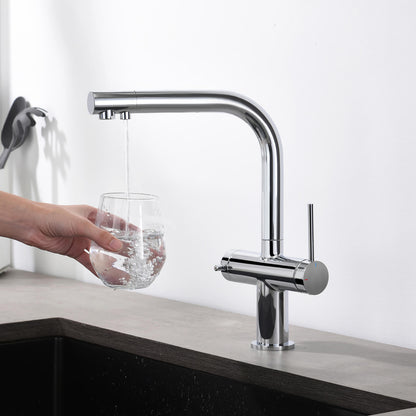 Aquavit Cylin Two-Function Kitchen Faucet with Built-In Filtration Handle FF15001