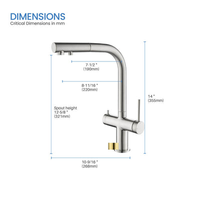 Aquavit Single-Hole Dual Handle Pull-Out Spout with Water Filtering FF15101