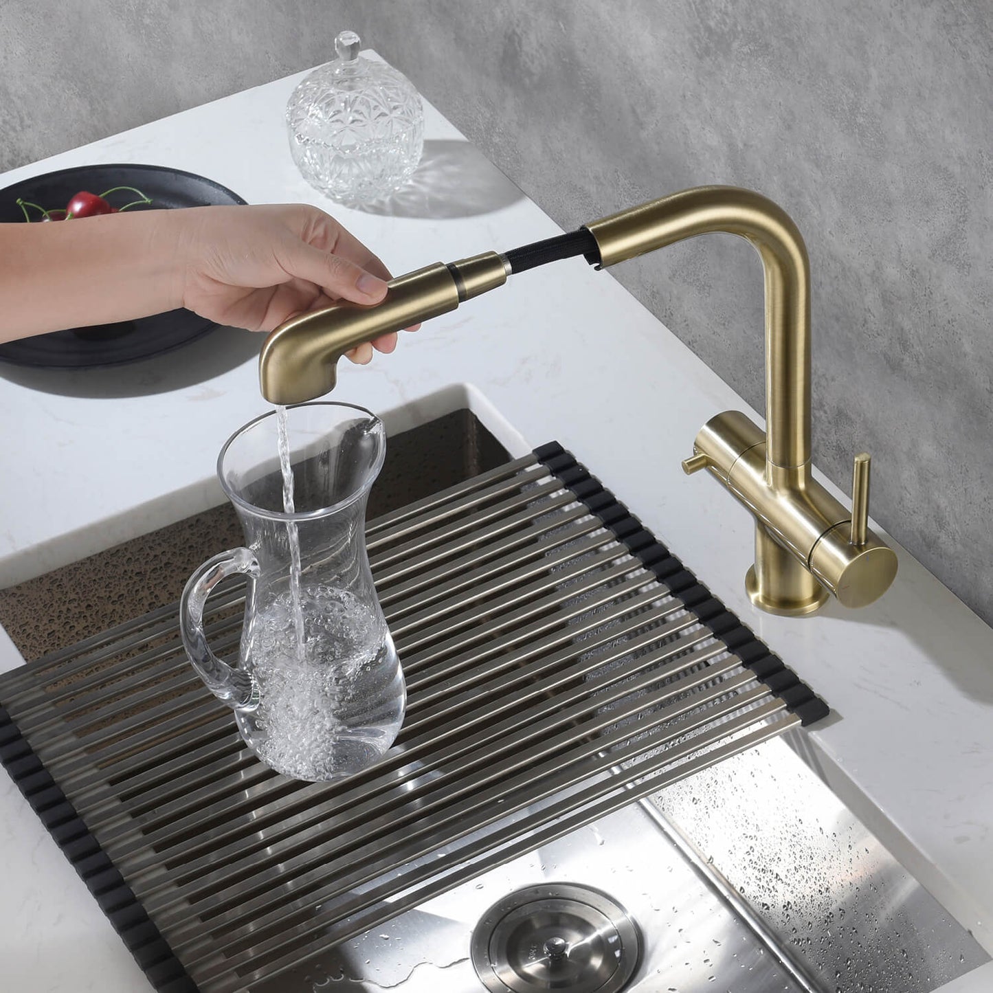 Solid Lead-Free Brass Pull-Out Kitchen Faucet with water filter FF2011
