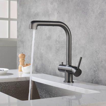 Solid Lead-Free Brass Pull-Out Kitchen Faucet with water filter FF2011